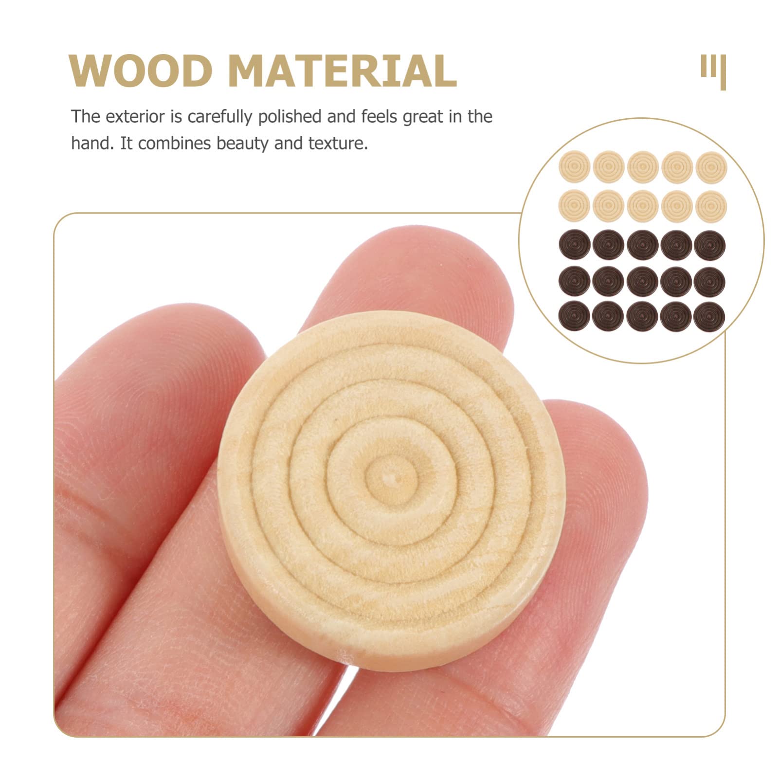 Toyvian Pedine Per Backgammon E Scacchi in Legno 30 Pezzi Accessori Giochi Da Tavolo Tradizionali 0.71X0.20 Pollici Sostituzione Facile Per Famiglia E Bambini