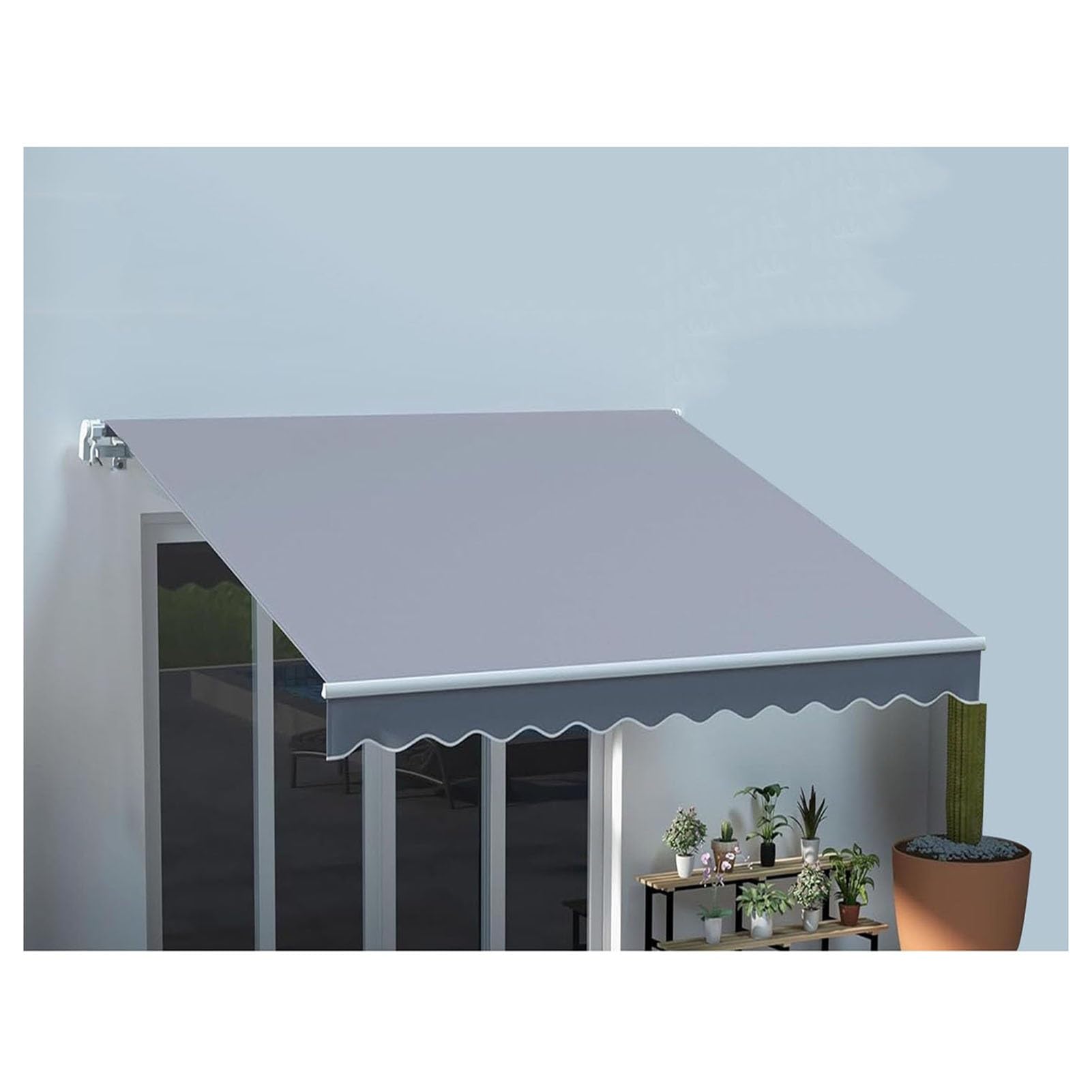 ZFUCMAYL Awning Replacement Fabric,Replacement Canopy Top Cover Canvas with Front Valance,Many Sizes Replacement Canvas for Window Door Market(Frameless)(13.1x9.8ft)