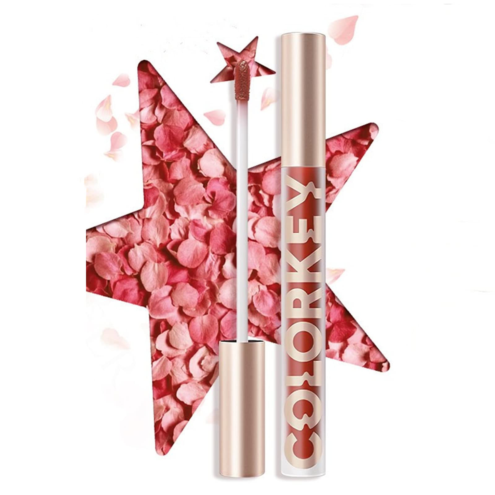 COLORKEYMatte Liquid Red Lipstick Lip Stain Long Lasting Waterproof Lip Gloss Soft Long Lasting Matte Lip Stain Lip Tint Lip Makeup for Girls and Women (R117)