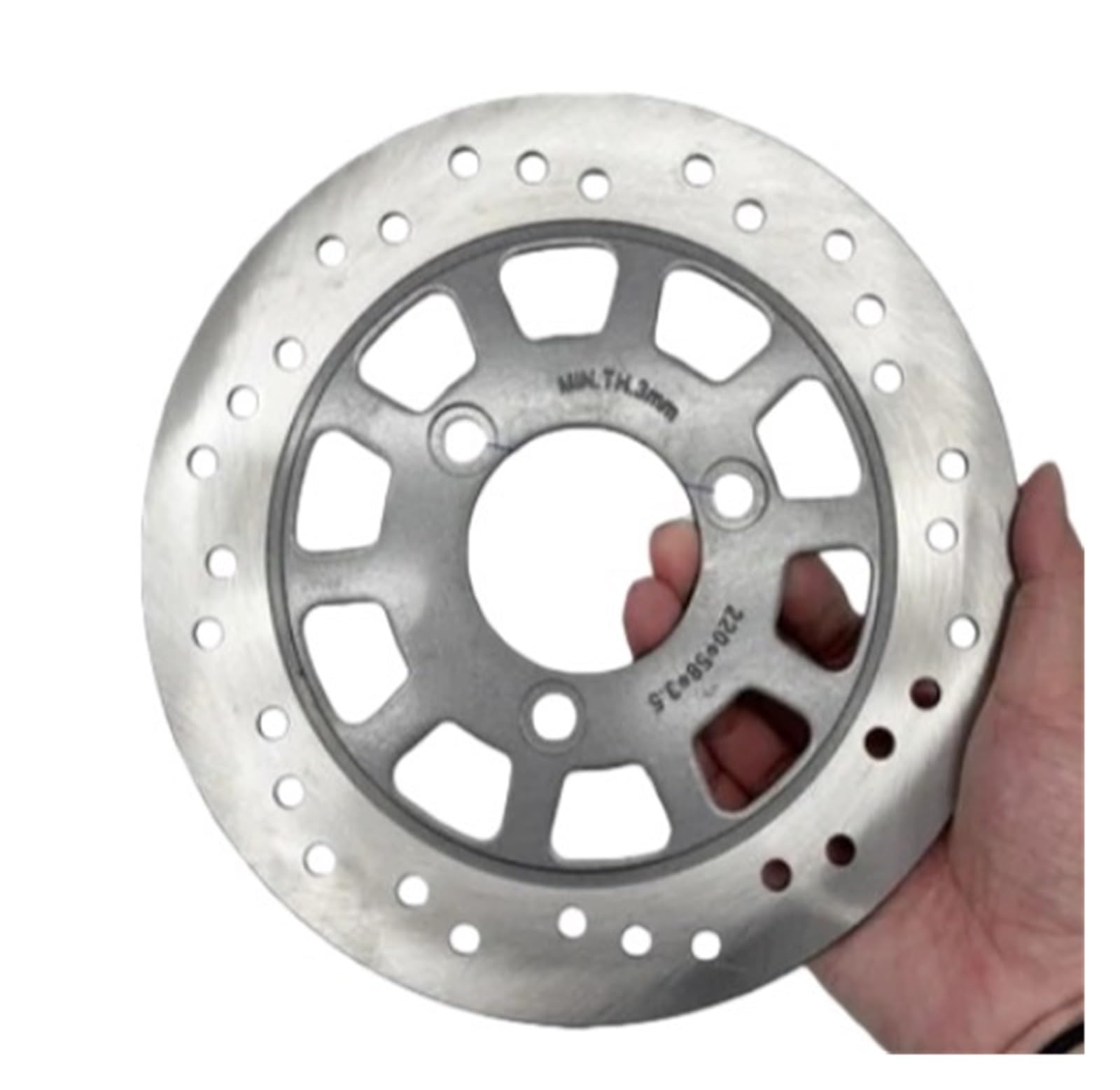 Disco freno flottante Accessori Universali Per Disco Freno Rotore Scooter Moto 180/190 / 220mm(220mm-70-58mm silver)