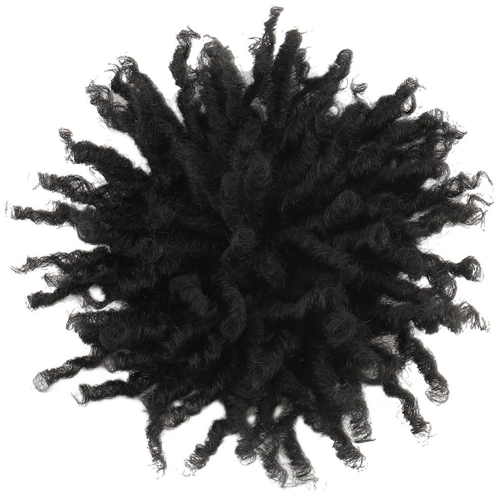 Luxylei Mens Wig Dreadlock Hair Topper Synthetic Short Afro Kinky Curly Wigs with Clips Dirty Braids Topper for Men for Daily Use Party