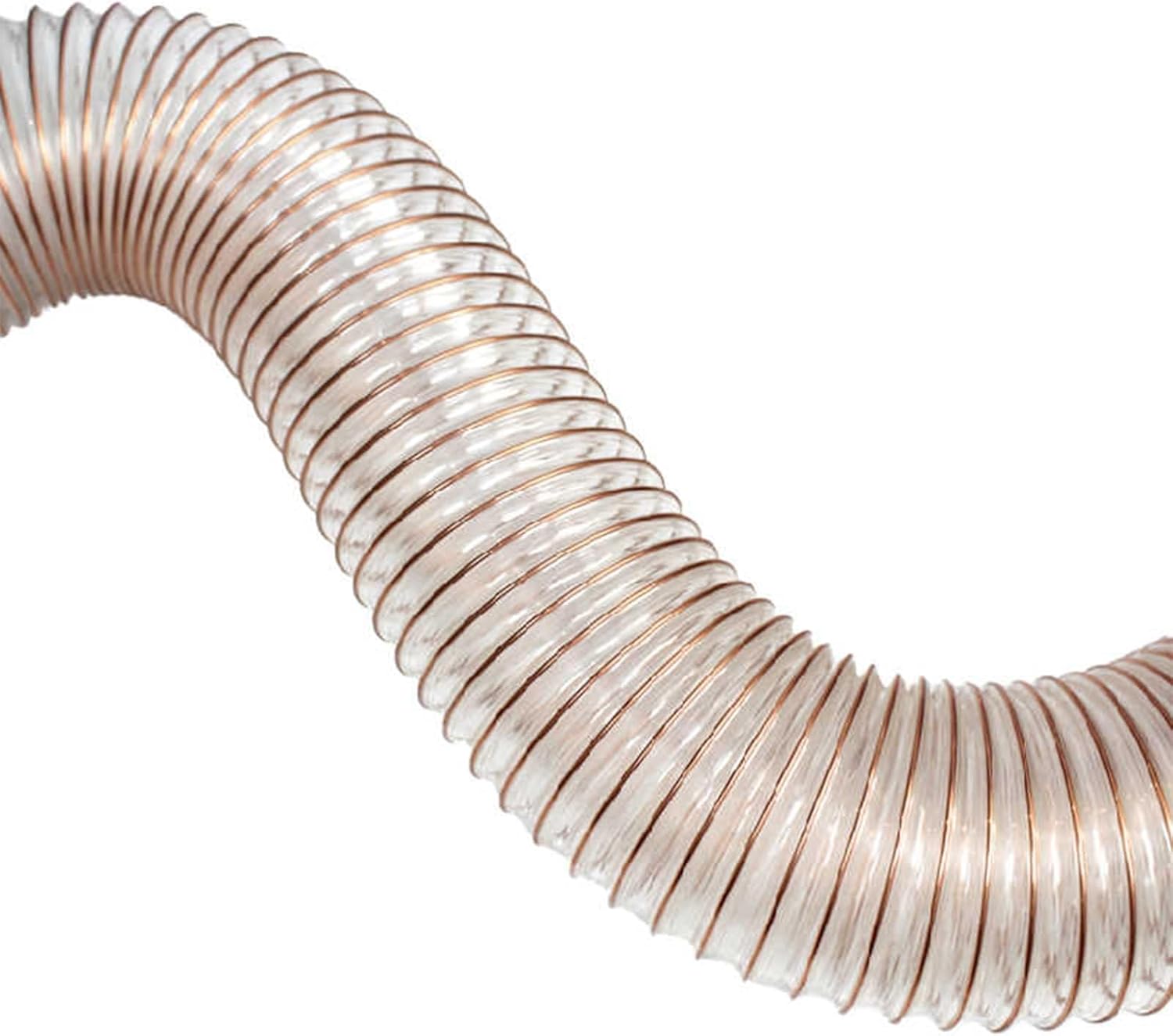 LZMZMQ PU Flexible Duct with Steel Wire, Clear Ducting Light Duty 3.3ft Length（Fully Stretched, Round Dust Collection Hose for Woodworking & Sander & Miter Saw(Id 280 mm/11 in)
