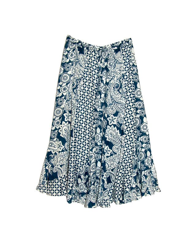 LA CERA Women's Cotton Patchwork Printed A-Line Maxi Skirt with Elastic Waistband, Comfortable & Stylish Summer Wear2