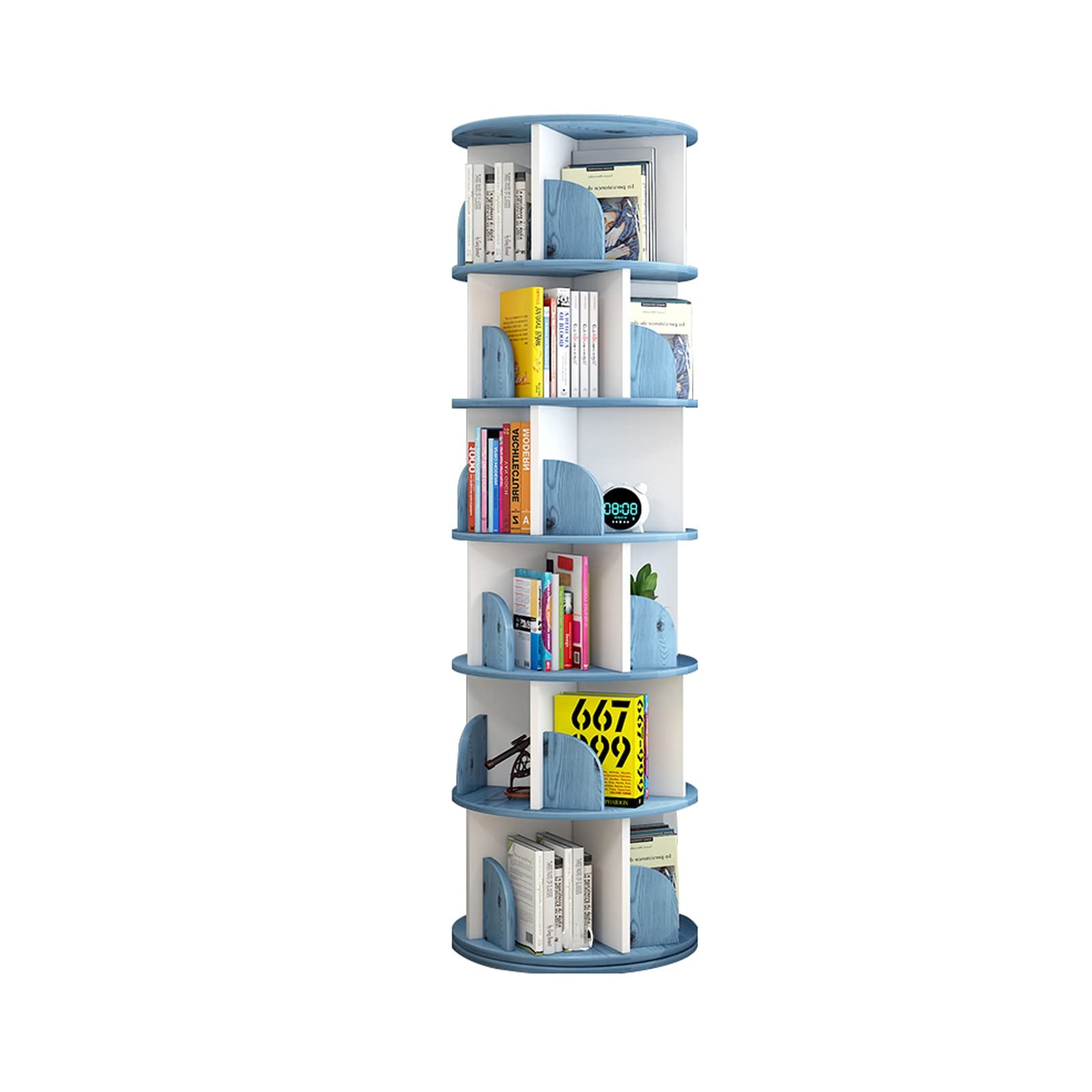 Floortoceiling - Libreria rotante per bambini, 360 gradi, per libri illustrati per bambini, colore: blu, 40 x 191 cm