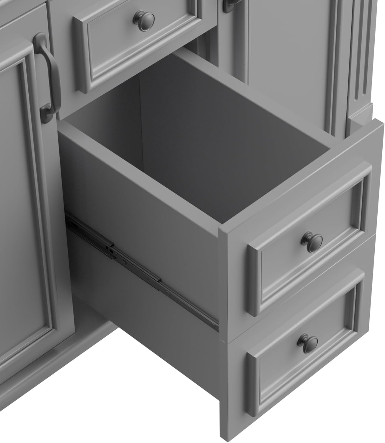 Linique 36'' Modern Bathroom Vanity with Royal Grey Mirror Cabinet, Soft Closing Doors and Drawers, Single Sink, Grey