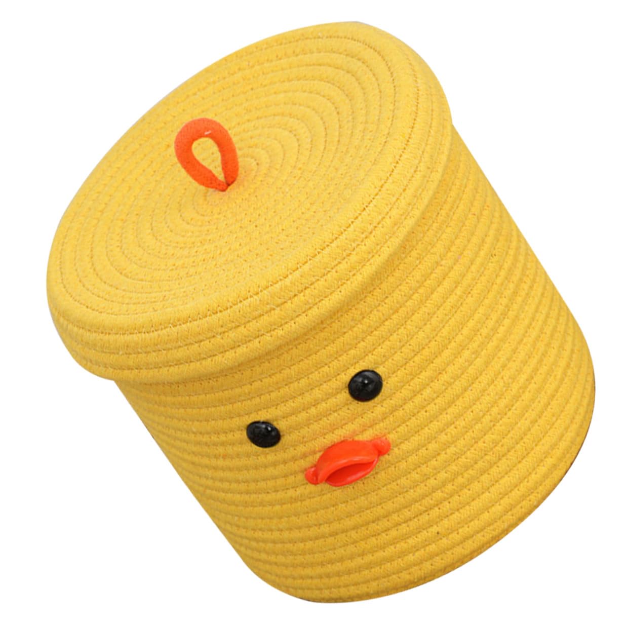 Panier tissé en coton jaune pour une salle de bain ordonnée et une chambre d'enfant apaisée