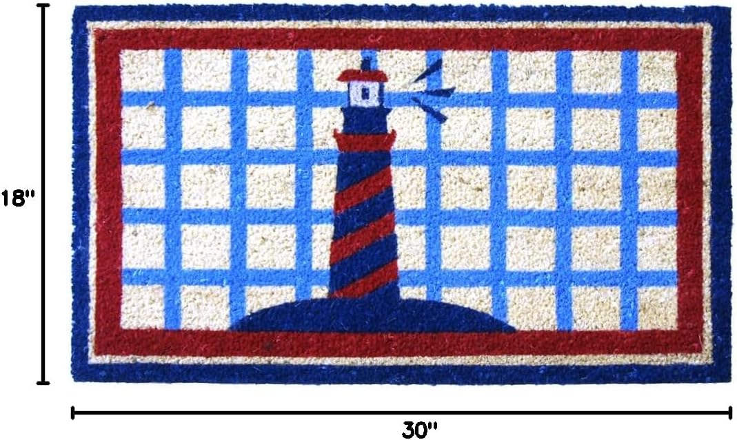 Rubber-Cal 10-106-048 Lighthouse on Cape Cod Doormat, 18 by 30-Inch, Tan
