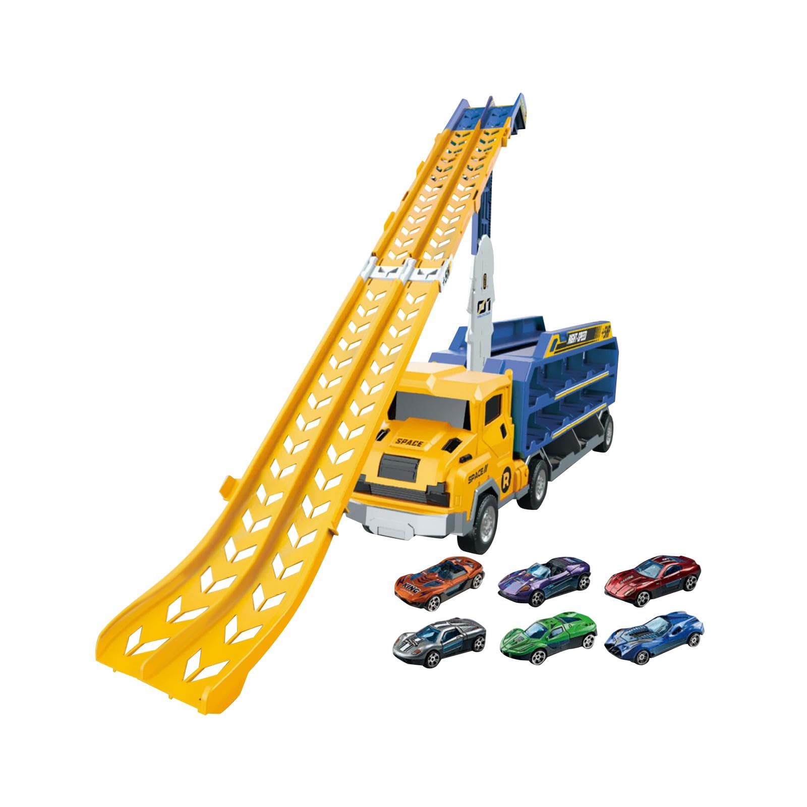 Camión Transportador de Coches de Juguete, Transportador Grande, para Niños, Amarillo