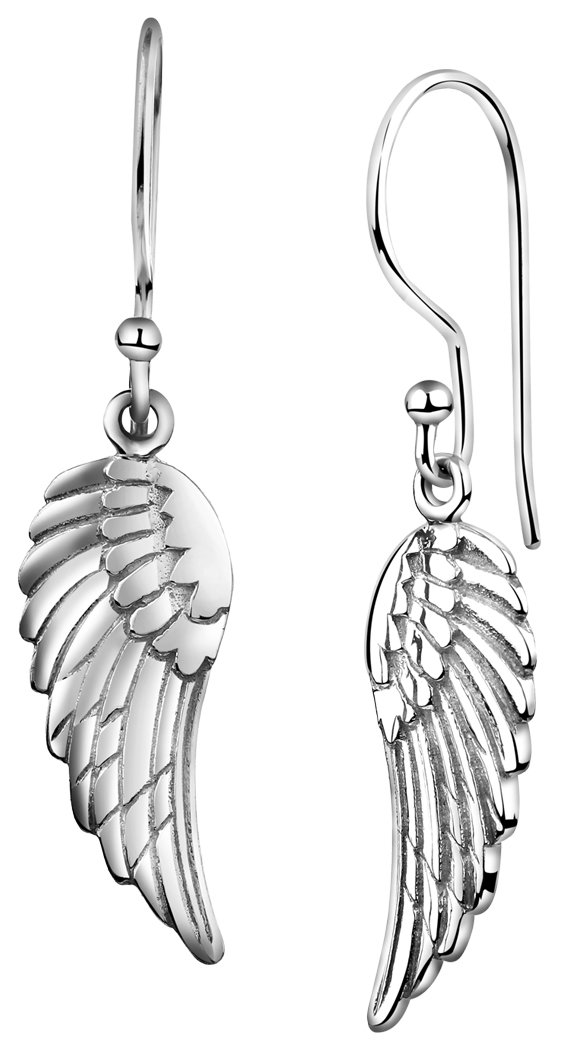 Nenalina Ohrringe Silber 925 Damen Ohrhänger mit Engel Flügel 22mm
