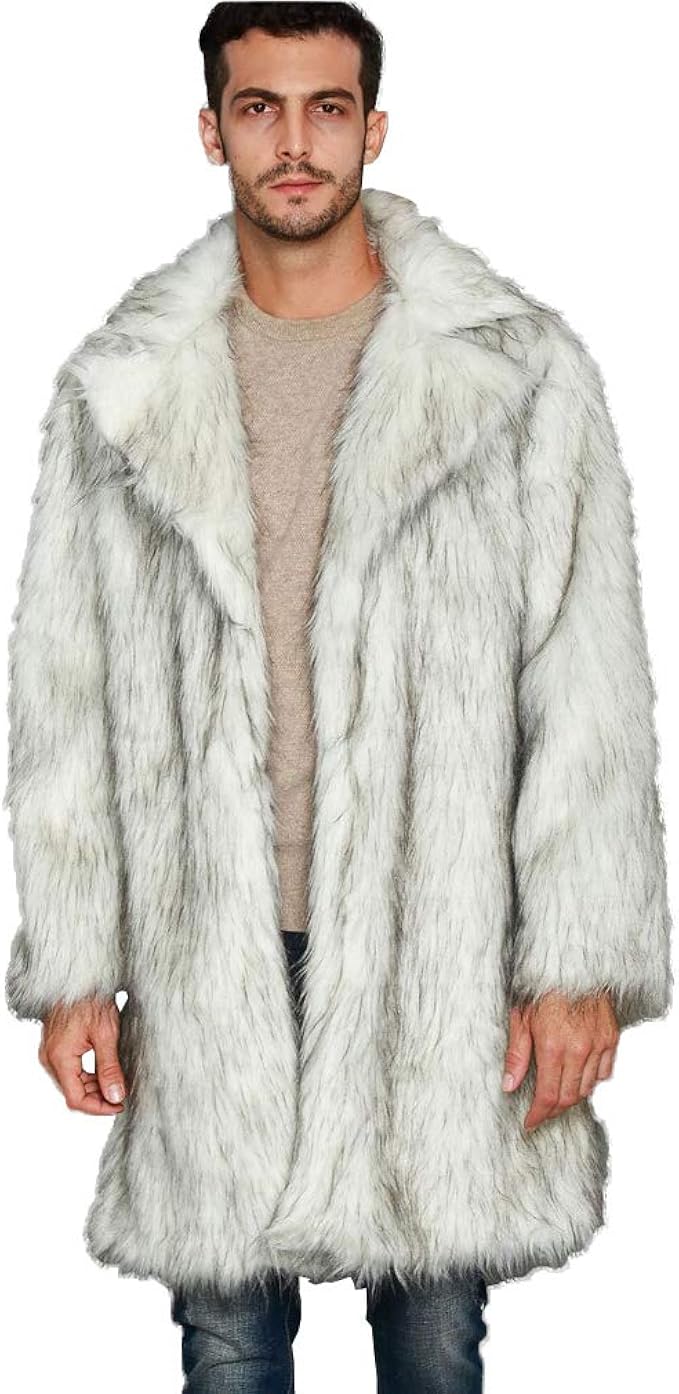 Amazon もうほうきょう ファーコート メンズ 毛皮コート 厚手 フェイクファー ロング丈コート アウターコート 秋 冬 贅沢 S 3xl コート ジャケット 通販