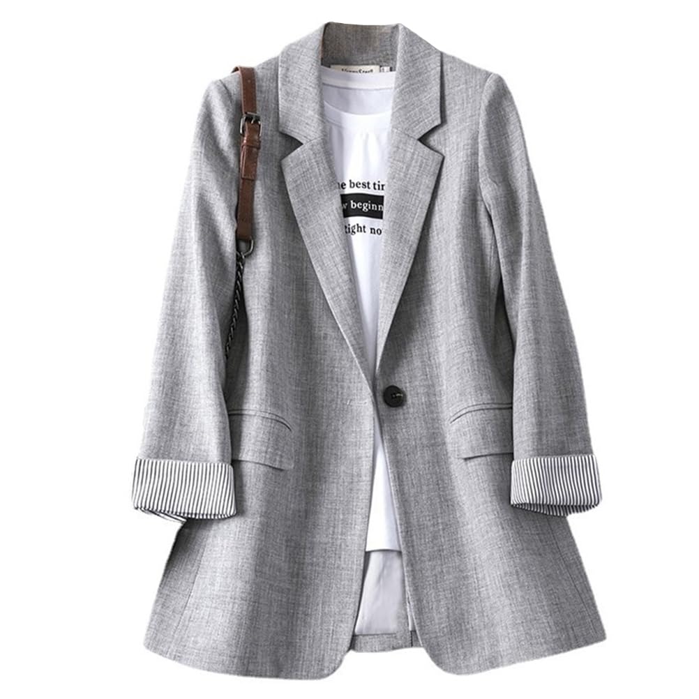 Women's Tailored Jacket, Suit, Outerwear, Coat, Blazer, Tops, Autumn Clothes, Spring Clothes, V-Neck, Long Sleeve, Formal, Loose, Elegant, Office, Casual, Commuting, Black