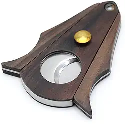 Galiner - Sistema de bloqueio de charuto de madeira de aco inoxidavel com corte duplo e guilhotina de charuto em caixa de presente