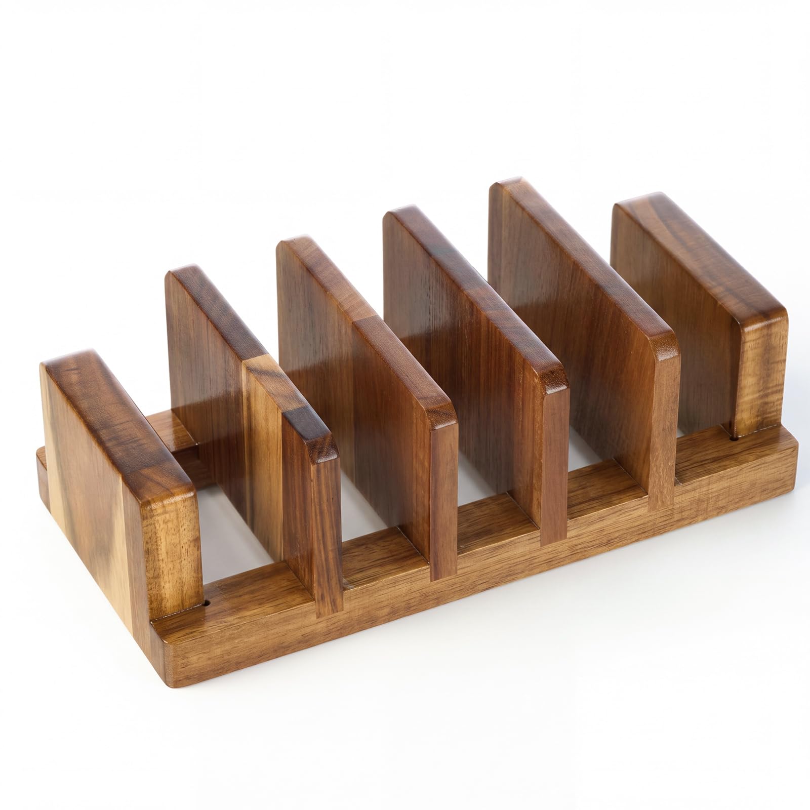 5 Slot Acacia Wood Cutting Board Holder