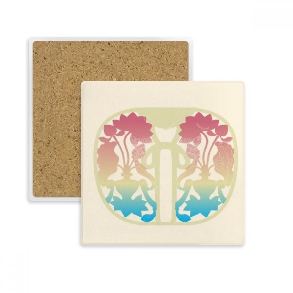 Zéro trace d'eau dessous de verre pierre absorbante fleur jaune pour table