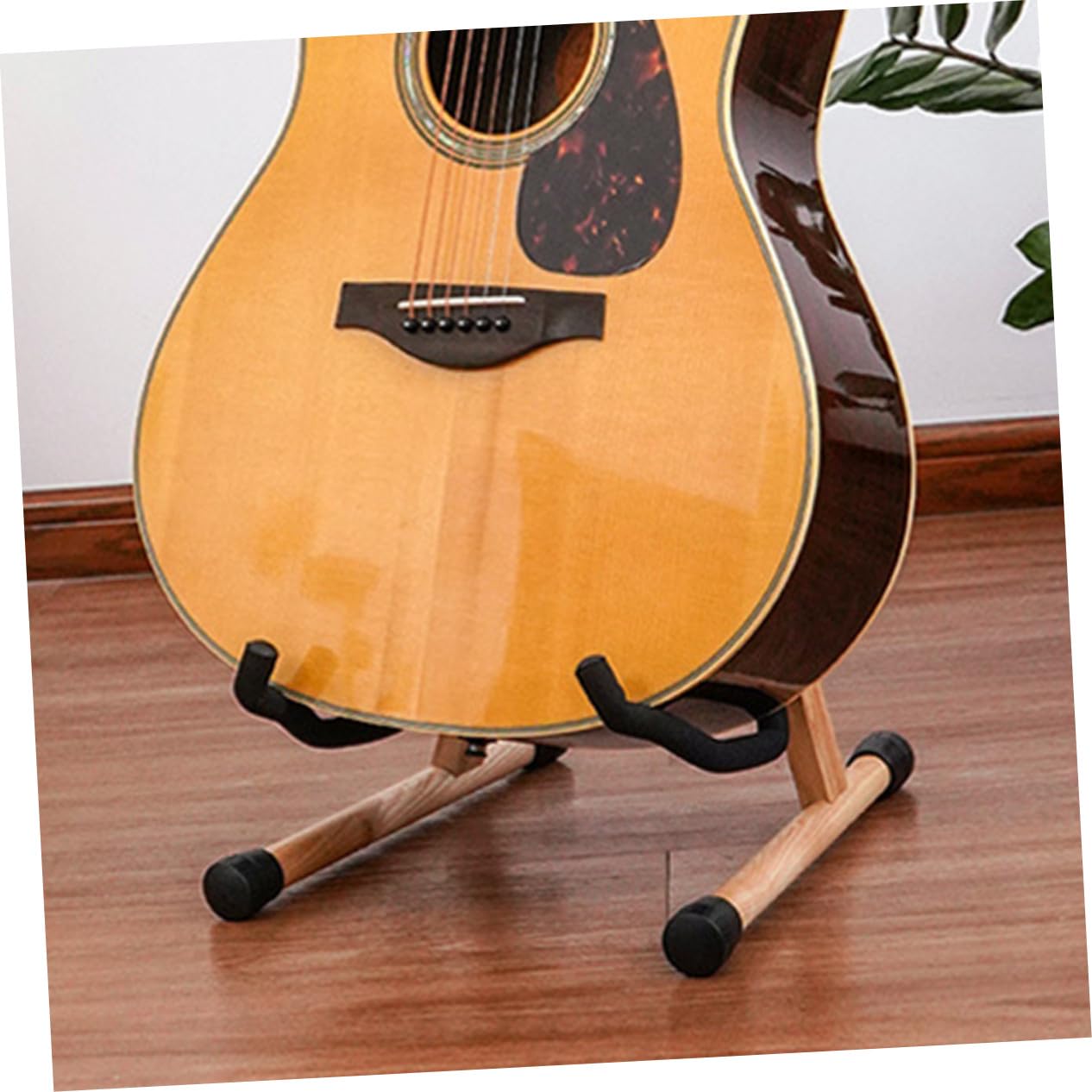 Supporto per Chitarra in Legno per Esposizione e Trasporto Stabile per Chitarre Acustiche Classiche ed Elettriche Compatibile Ukulele e Violini