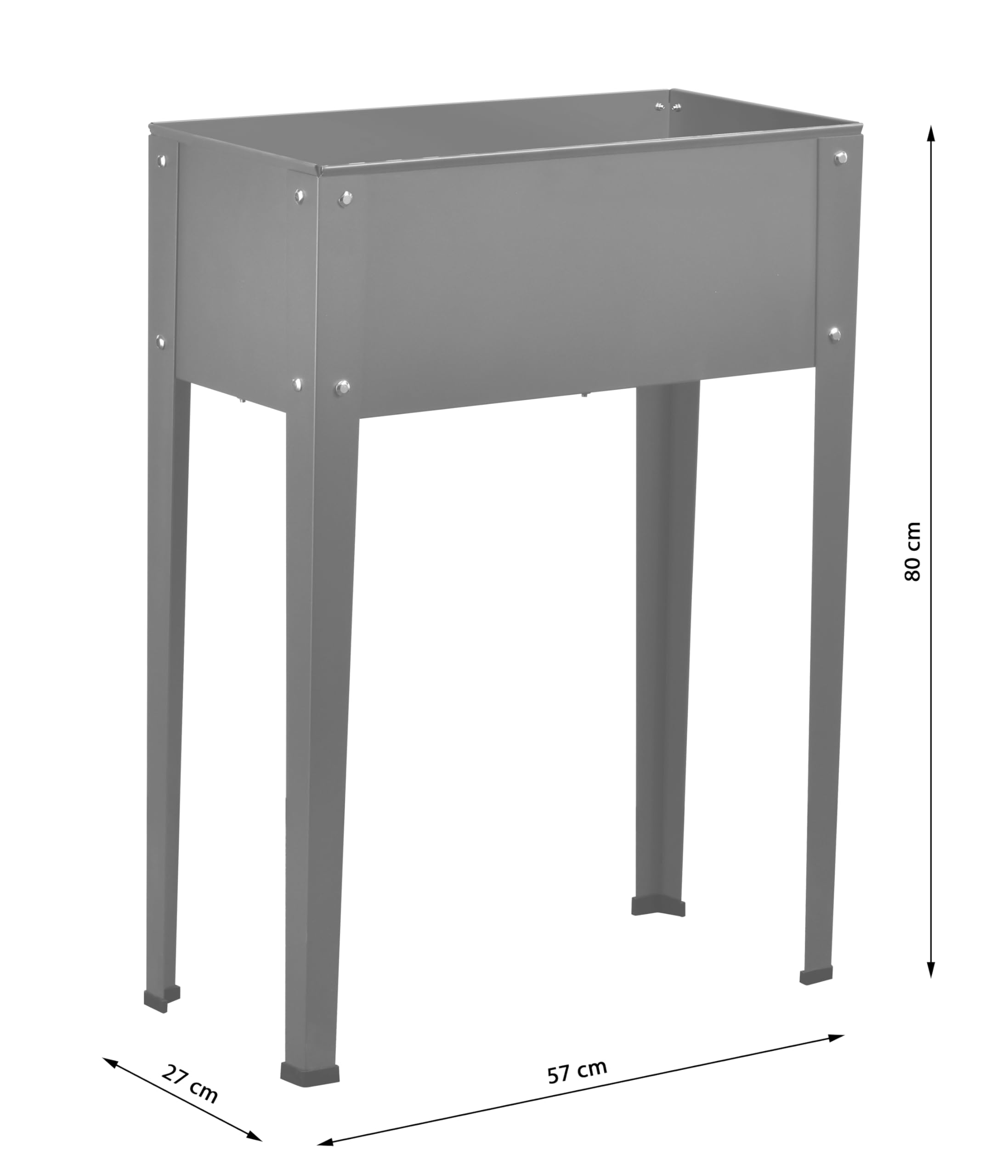 Dehner Hochbeet Münster, ca. 60 x 30 x 80 cm, Stahl, grau, Dunkelgrau