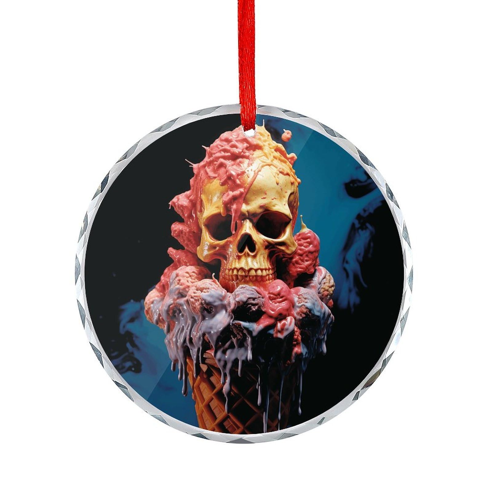 Fodpand Women's Style Egg Rolls And Skulls Round Glass Ornament Keepsake Gift Exchange Ideas Car Decor,Christmas Ornaments For Tree Window Garden Ornaments