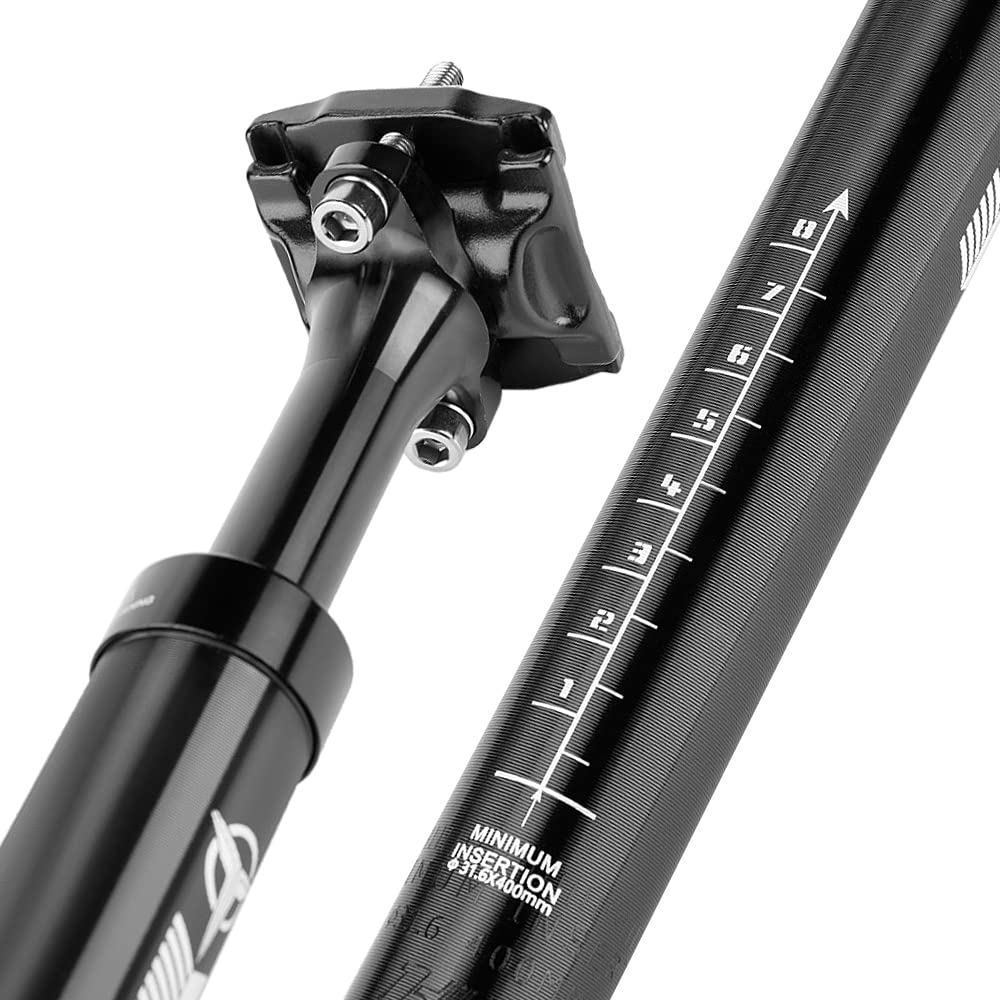 Reggisella per bici ammortizzato Reggisella per bicicletta ammortizzante Tubo sella regolabile per mountain bike Lega di alluminio Rosso Nero 27,2 mm 30,9 mm 31,6 mm (31,6 mm)