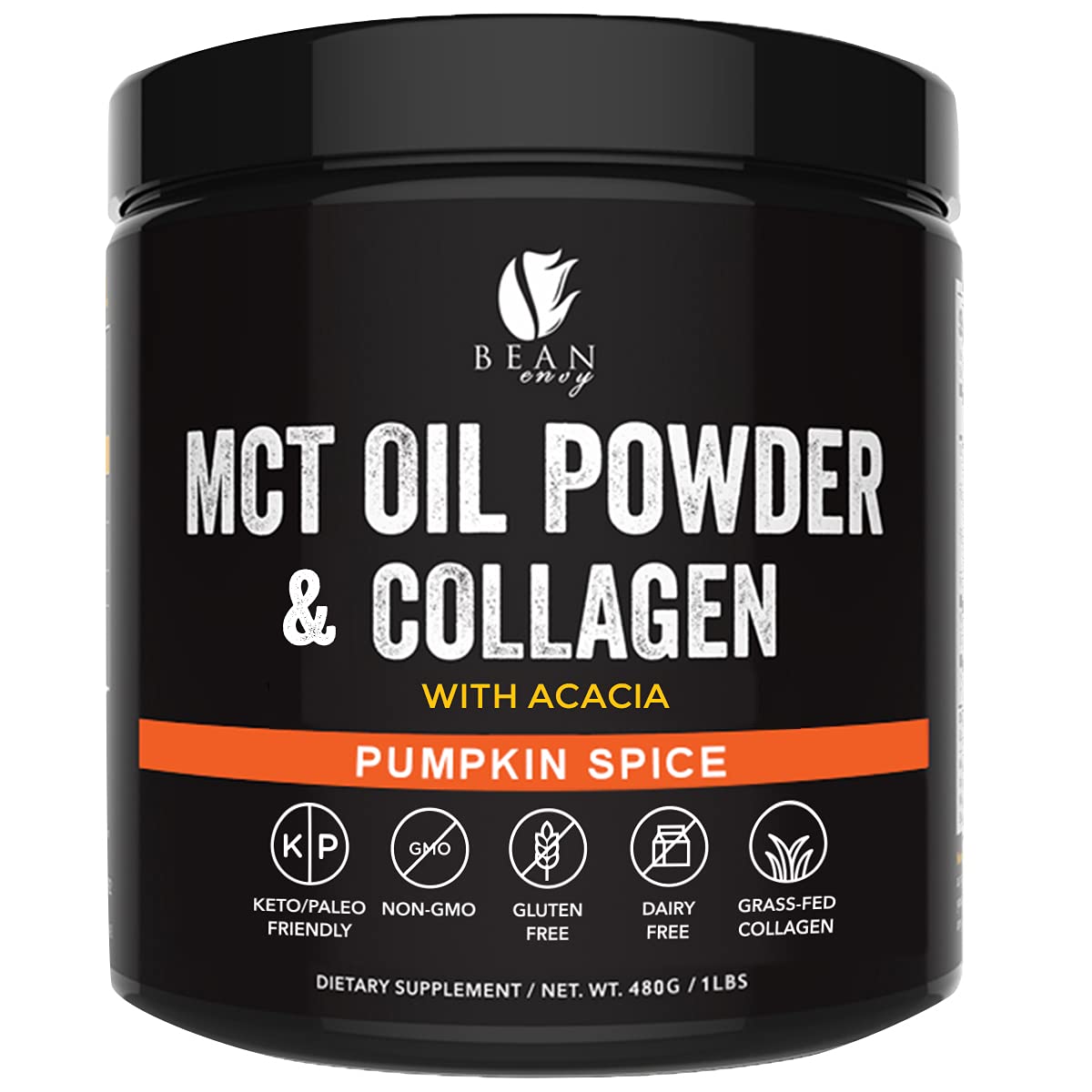 Bean Envy MCT Oil Powder with Collagen and Acacia - Gluten & Dairy-Free - Keto Creamer for Coffee, I
