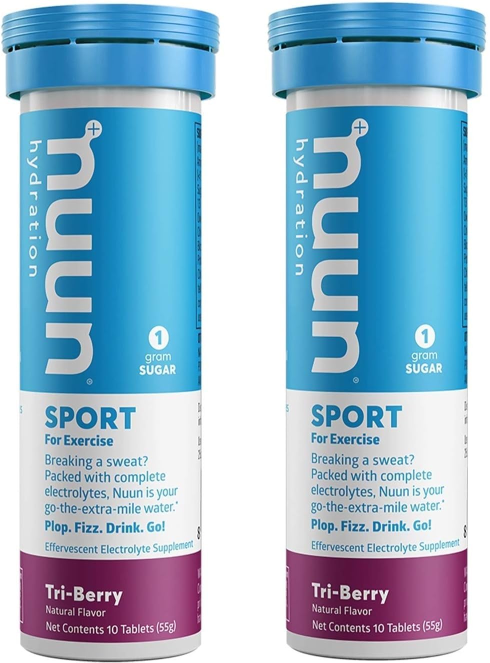NuunActive: Tri-Berry Electrolyte Enhanced Drink Tablets, 10 Count (Pack of 2)