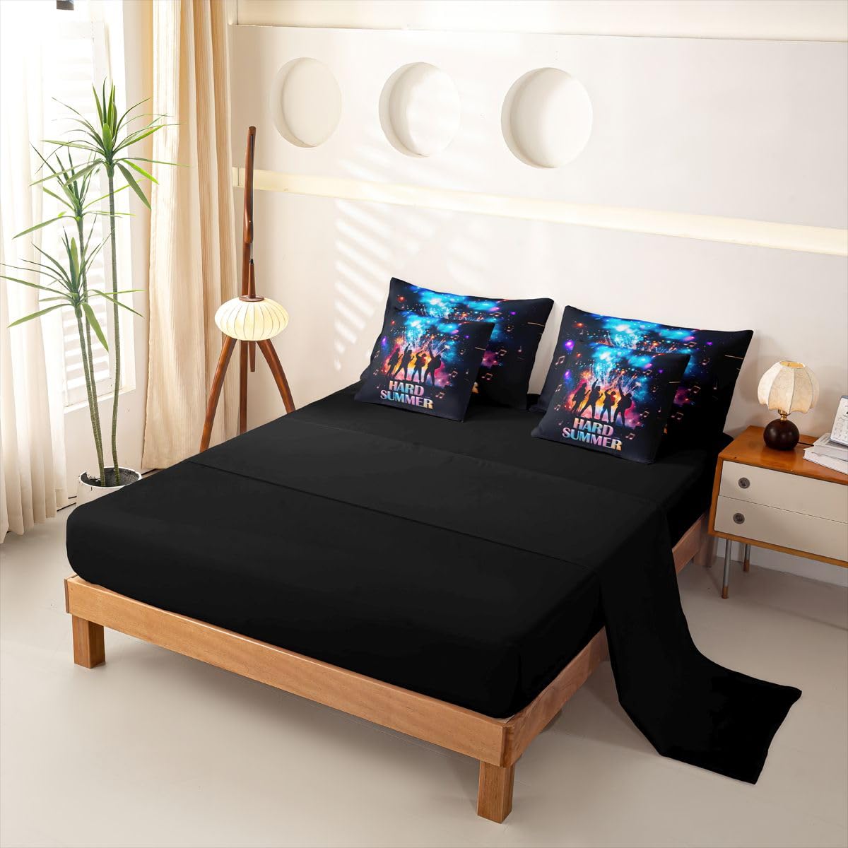 Homemissing Juego completo de funda de edredón de 7 piezas para niños, mujeres y hombres, con banda de música pop, 1 funda de edredón, 1 sábana encimera, 1 sábana bajera, 2 fundas de cojín y 2 fundas