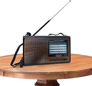 Generic Wooden 9-Band High-Sensitivity Portable Radio with Speaker, Rechargeable Battery, ROD Antenna, and Power/Radio Indicator, RX-3060