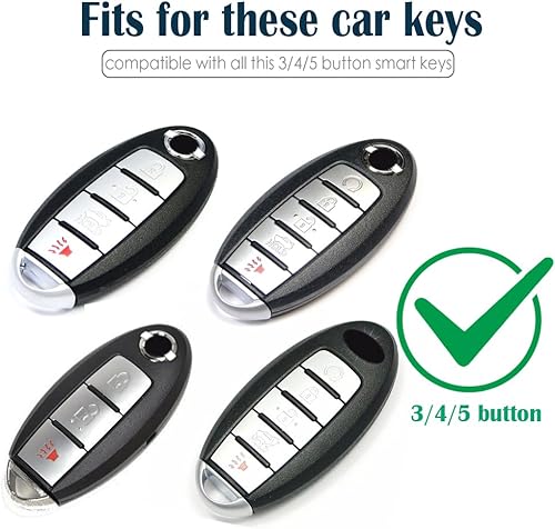 Miniatura 5 de Lcyam Funda para llavero con cordón para Nissan Rogue Altima Maxima Sentra X Trail Patrol Murano Pathfinder Serena Kicks Armada Versa Accessories