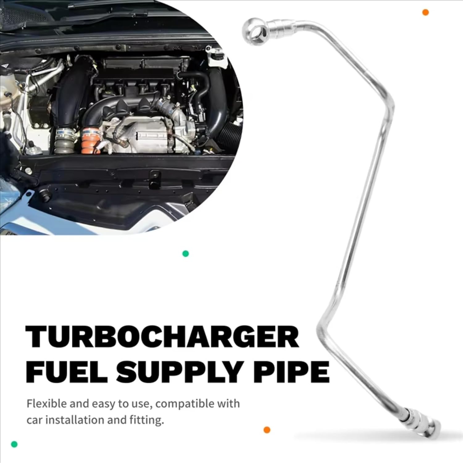 Turbocharger Oil Return Pipe Compatible with Citroen for C3 C4 C5 for XSARA 1.6HDI / 110HP Car Turbocharger Oil Supply Pipe Replacement Accessories 9651785280