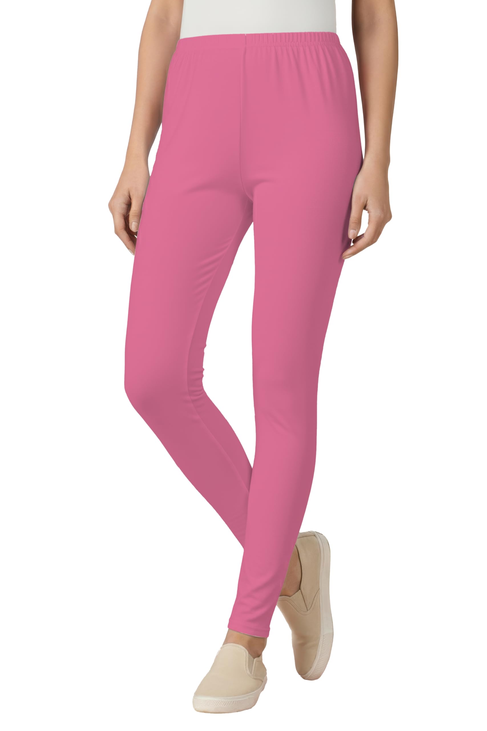 Women's Cotton Lycra Ankle Length Leggings | Regular Rise, Soft 4 Way Stretch Fabric | Casual & Ethnic Wear-image-48