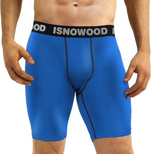 Miniatura 2 de Isnowood - Pantalones cortos de compresión para hombre, ropa interior atlética de elastano, para ejercicio, correr
