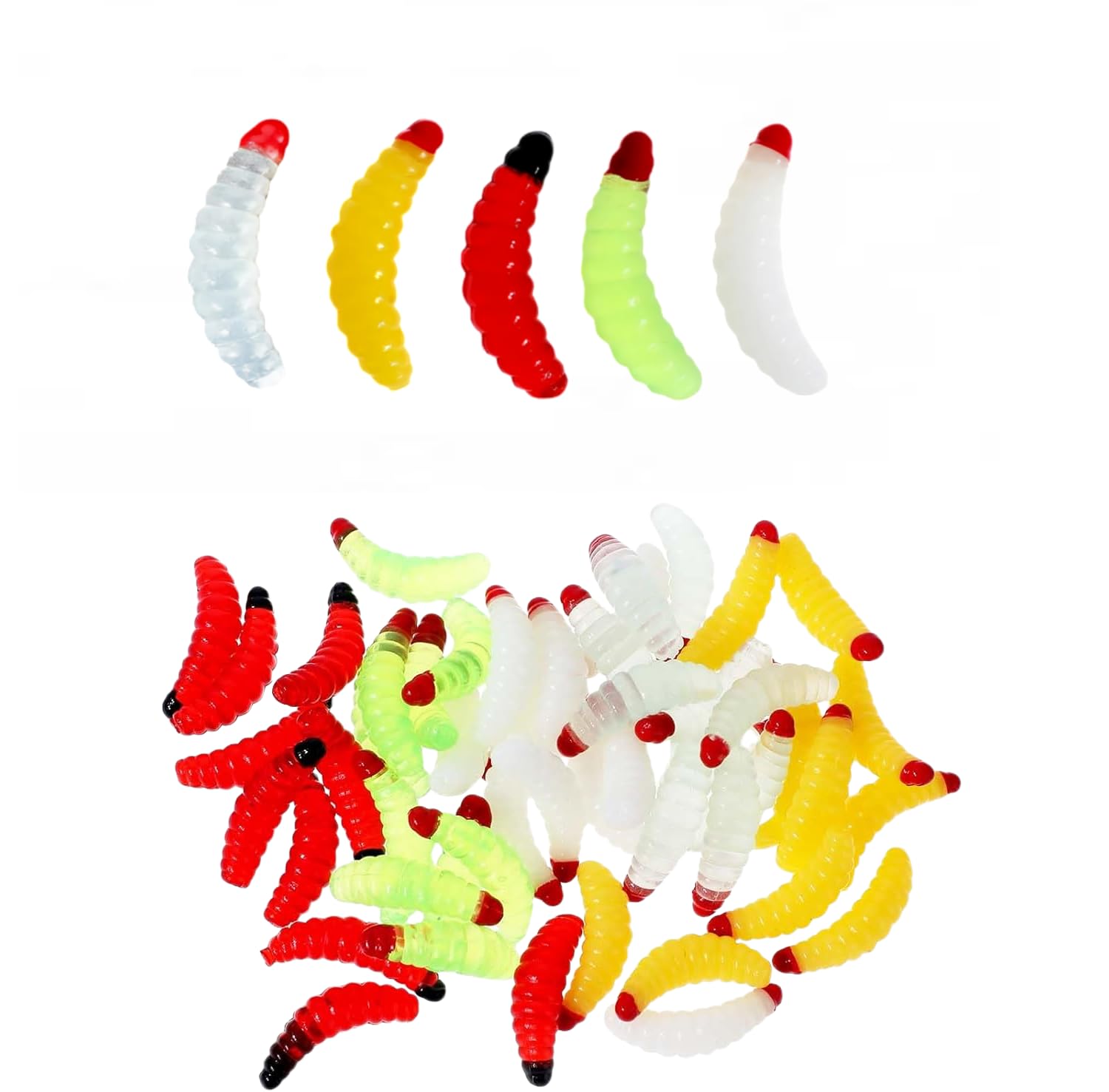60 Pezzi Esche Soft Bait A T E Ami Inox Con Scatola – Kit Pesca Per Lago E Mare - 6