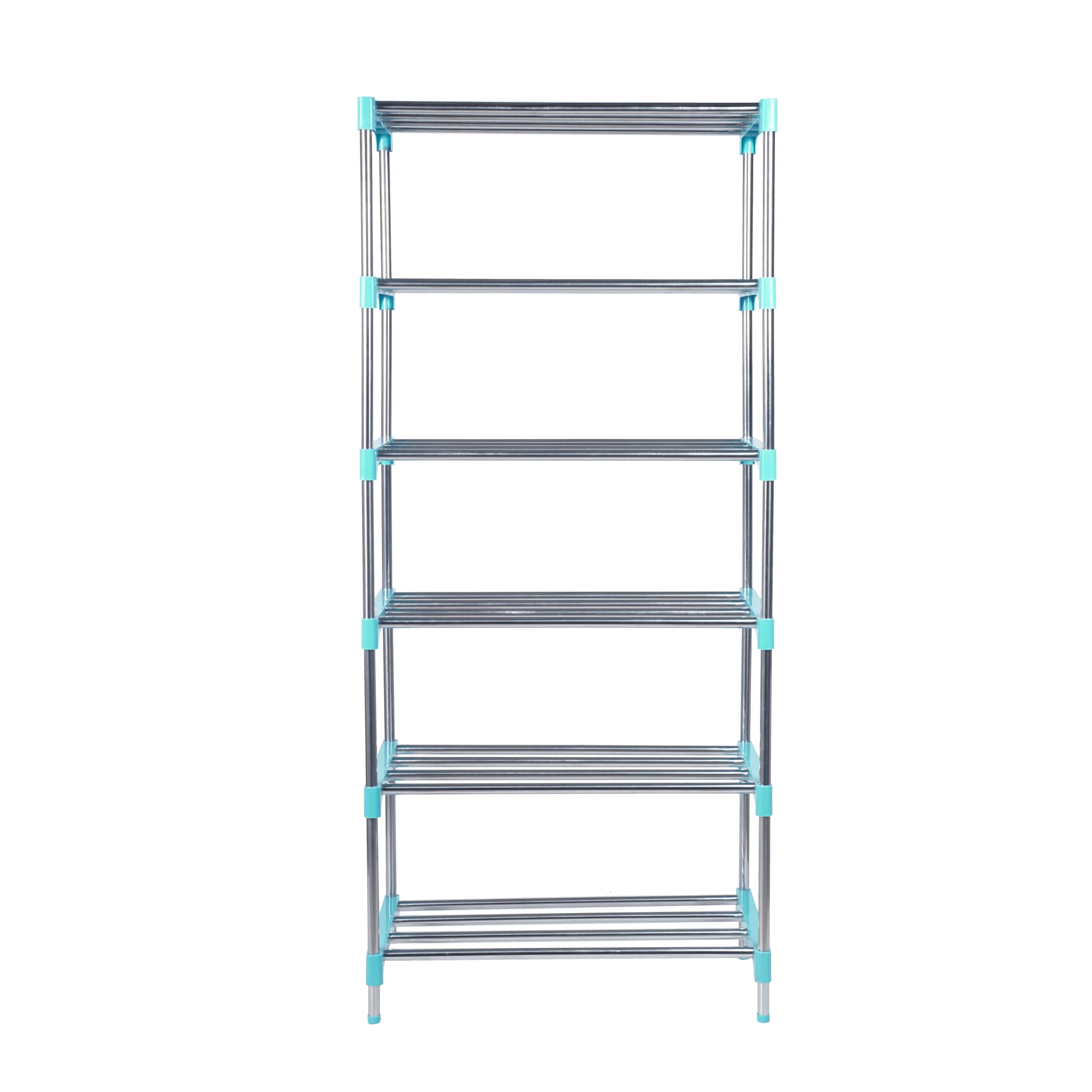 HOUSEOMATIC Stainless Steel Multifunctional/Multipurpose Storage Shelves/Rack/Stand for Home/Office/Kitchen/Balcony/Bathroom/Study Room (Cyan Blue) (6 Layer)