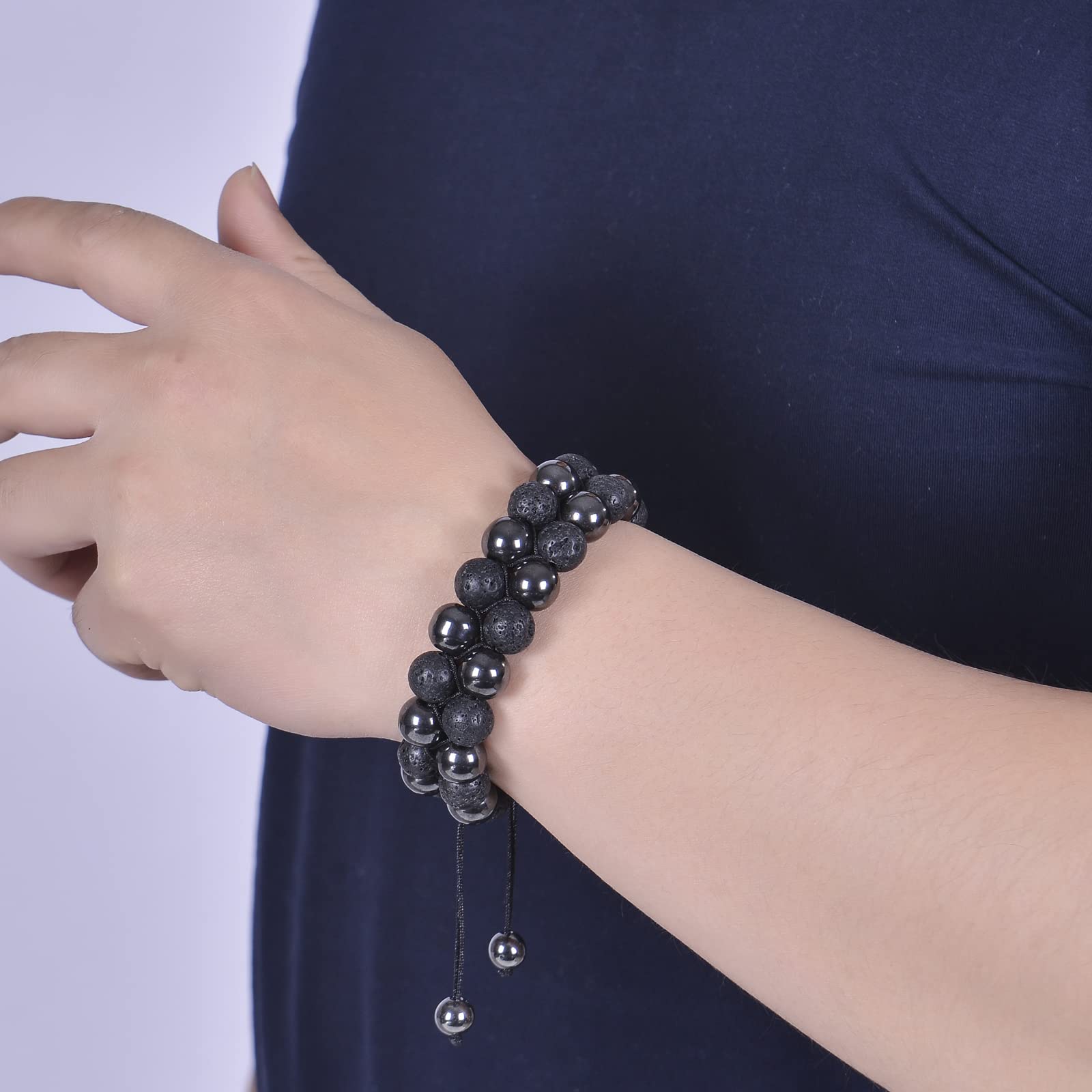 LYGBAOFUL Herren-Perlenarmbänder, Tigerauge-Armband, Kristall-Energie, 8 mm, Stretch-Armband, 7 Chakra-Naturstein-Armbänder