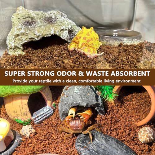 Image of BNOSDM Reptile Soil Substrate,Natural Terrarium Bedding,Snake Bedding,Fluffy Reptile Tank Substrate for Tortoise Hermit Crab Tarantulas Lizards
