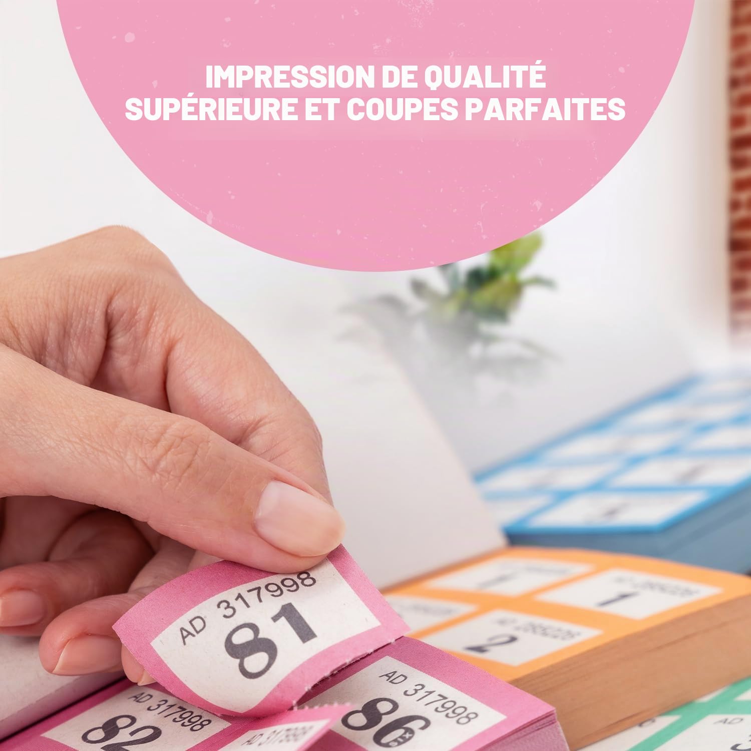 Ticket de tombola | 6 livres de 1 à 1000 | Facile à déchirer | Perforé – Couleurs mélangées – Tickets de tirage tombola numérotés pour vestiaire