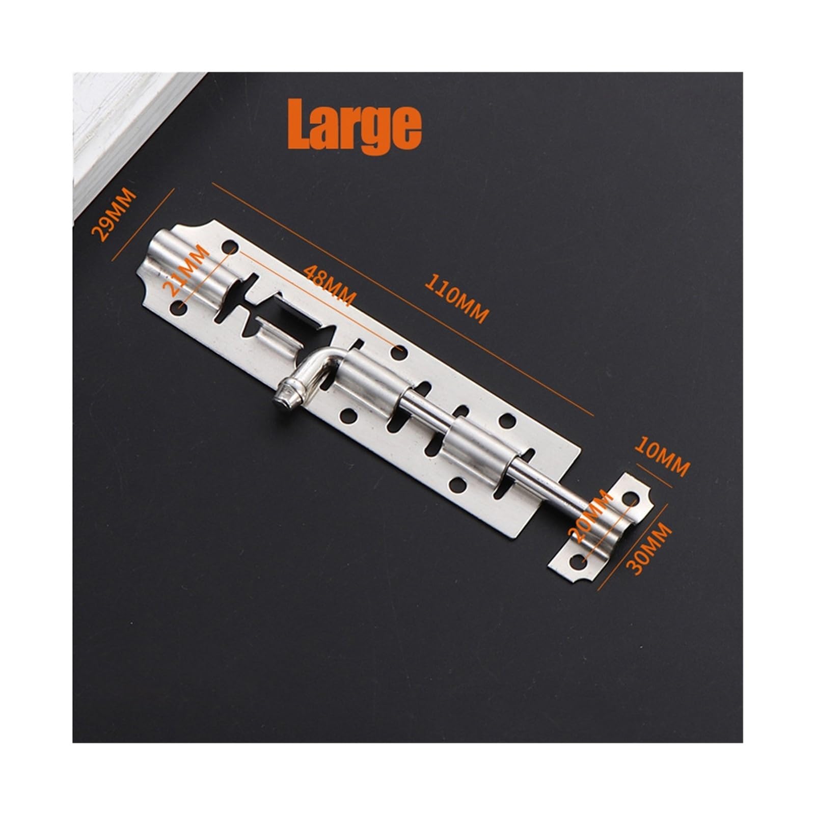 Hebilla de cerradura seguridad puertas acero inoxidable, pestillo ventana, pernos torre puerta corredera engrosados ​​de alta resistencia, ferretería for el hogar(11cm,5PCS)