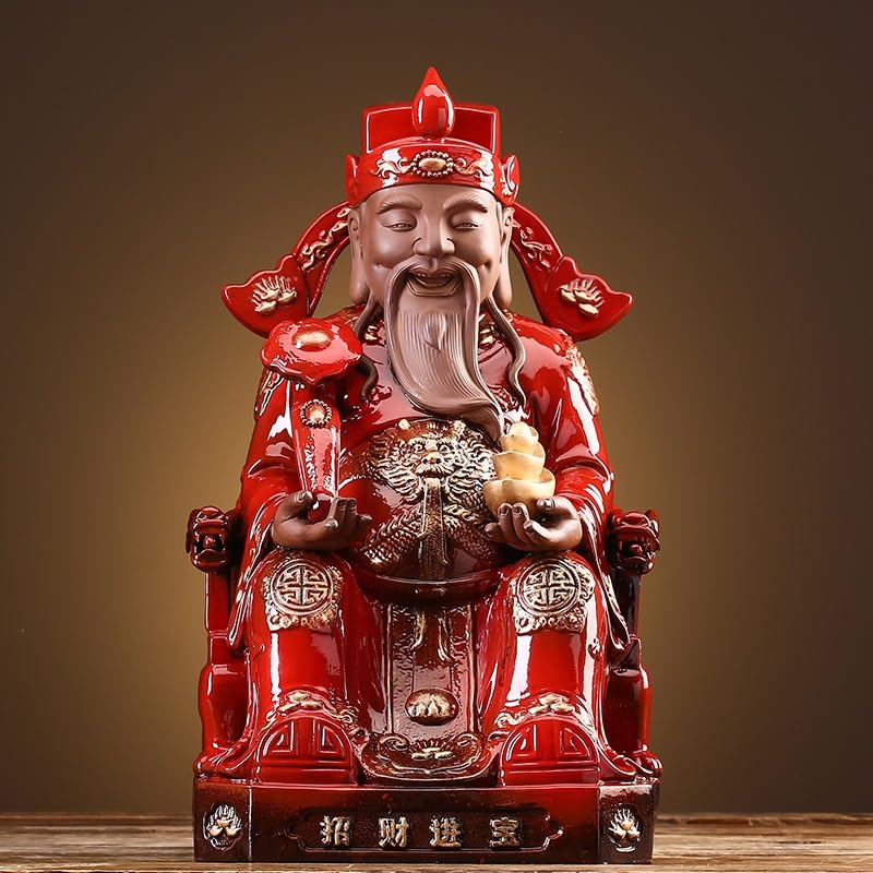 Dekoracja pulpitu Dekoracja pulpitu Bóg bogactwa Statua Dom Feng Shui Fortune Ceramika Kult Rzemiosło Ozdoby Rzeźby Dekoracja Domu