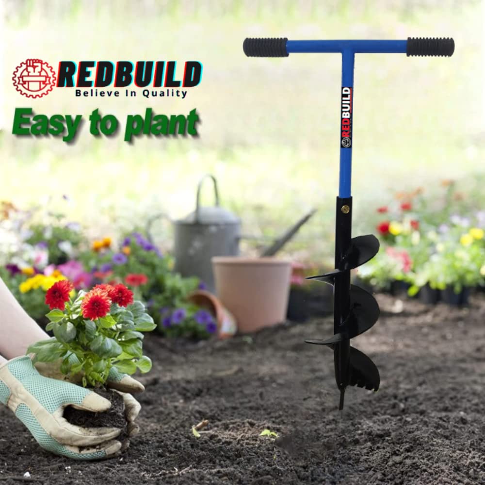 Bulb Auger REDBUILD™ Dual Blade Earth Auger Hole Digger, Heavy Duty ...
