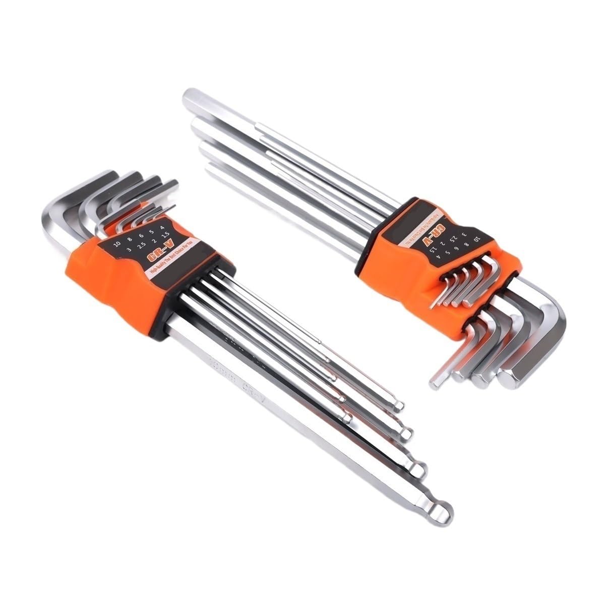 WEOODOER 9Pcs Allen Key Wrench Set Hex Universal Metric Long Ball Torx L Flat Head Screwdriver Spanner Vehicle Repair Short Arm Tool(Long Ball Head)