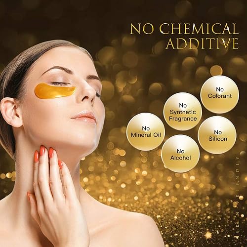 Miniatura 4 de Parches para ojos, máscara para debajo de los ojos, máscara de tratamiento de ojos de oro de 24 quilates, almohadillas de gel para ojeras,
