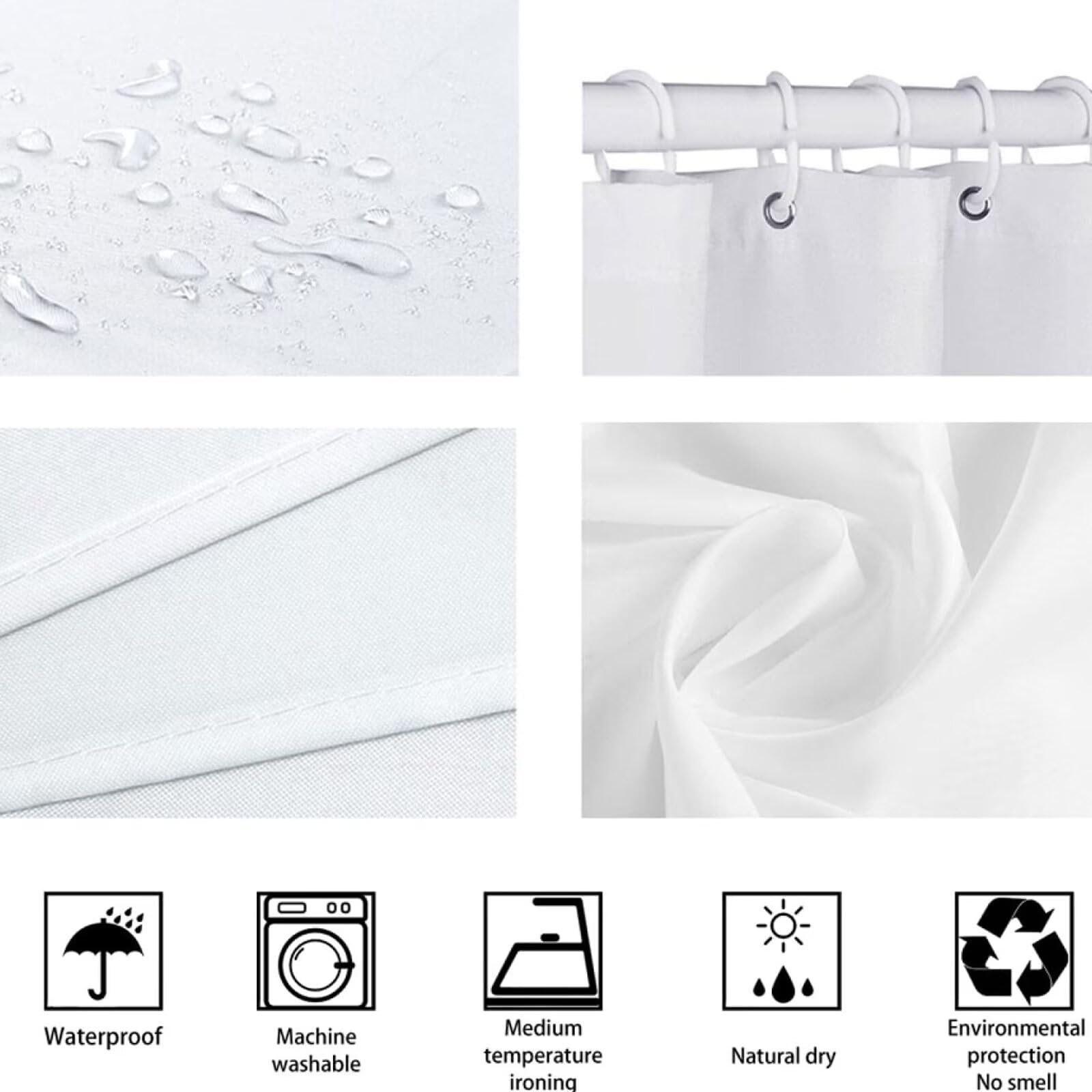 Duschvorhang 200x300 cm Grün, Extra Long Shower Curtain, Wasserabweisend Polyester Stoff, Waschbar Duschvorhänge mit 12 Plastik Ringe für Badezimmer & Nasszelle, Badewanne Gardinen Elefant, L#287