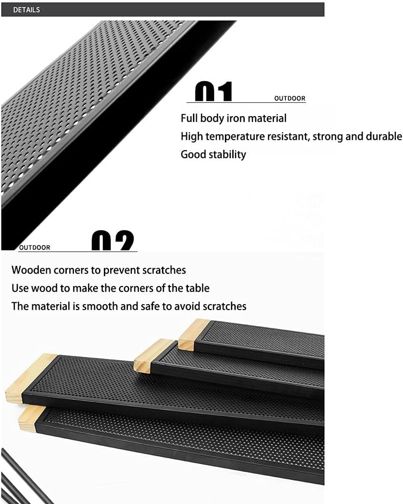 Folding Table Outdoor Splicing Barbecue Table Multifunctional Folding Table Self- Driving Portable Picnic Table Folding Picnic Table (Color : Black)