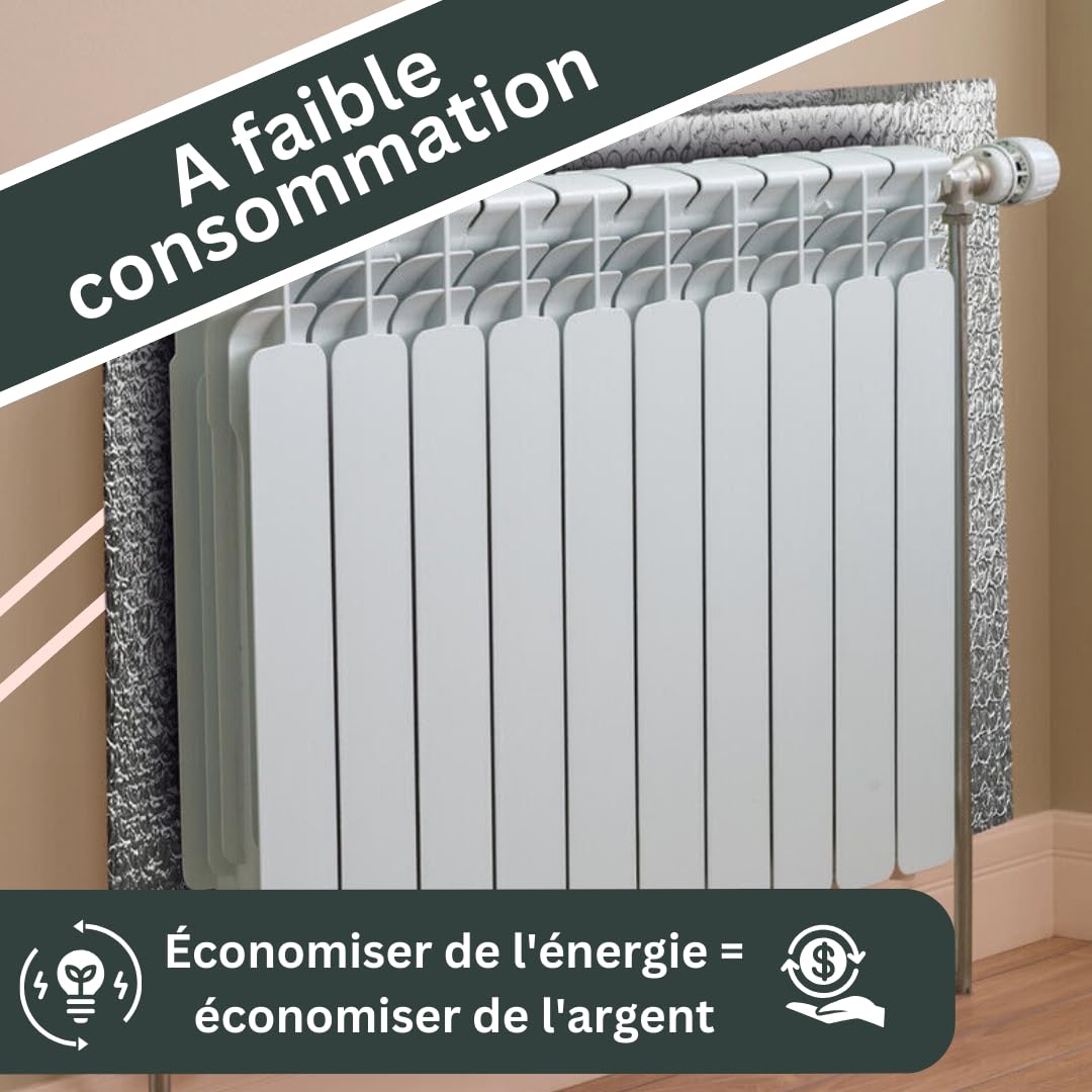 AVOID Isolant Thermique Fenetre, Reflecteur Radiateur de Chaleur 50 cm × 5 m, Isolation Fenetre 4mm épais, Économise l’Énergie, Isolation Porte de Garage, Toit, Mur, Voiture, Ruban Adhésif Inclus