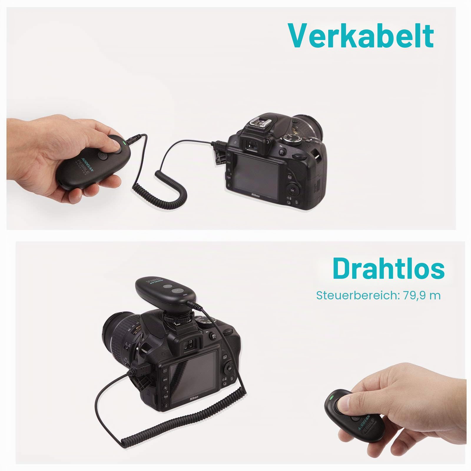 AODELAN drahtlose Fernbedienung Kabellose Fernauslöser for Canon EOS R6, EOS R, ROS RP, 2000D, 250D, 5D, 6D Mark II, 7D Mark II, 90D, 760D, 750D, 700D, 600D; Olympus OM-D E-M1 Mark II