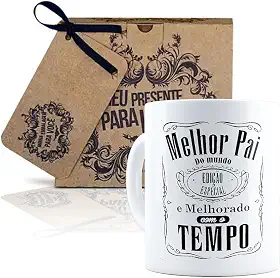Generico Caneca Branca Edio Especial "Melhor Pai do Mundo", Embalagem Presente, Ceramica, Caneca, 325 Milliliters, Casa, Bebidas Quentes, Frias