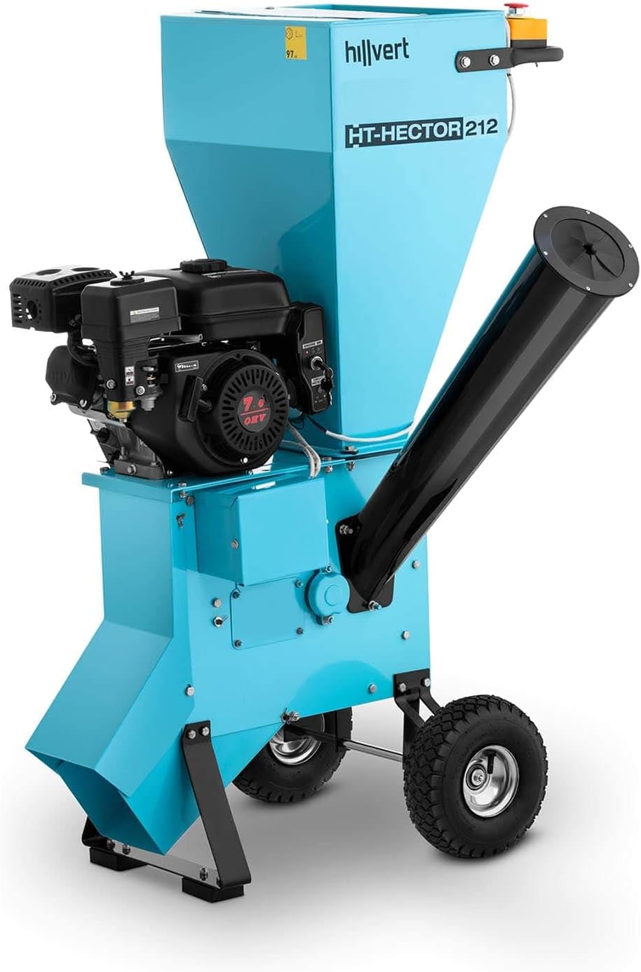 hillvert 7hp Petrol Wood Chipper Garden Mulcher Garden Shredder Branches Shrubs Clippings Leaves Garden Waste 70mm HT-Hector 212 (7hp, Petrol 4-Stroke Engine, Max. Cutting Diameter 70mm, 2400rpm)