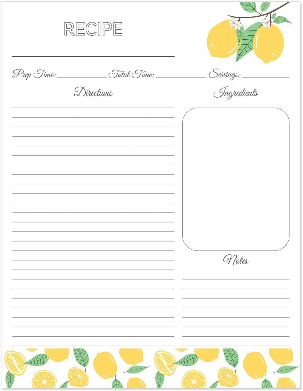 Lubudingjoy Premium Recipe Paper for 8.5" x 11" Recipe
