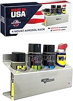 Pit Posse 303 Aluminum Aerosol Can Rack - Holds 4 Cans, 15.5" USA-Made Garage Shop Trailer Organizer w/ Hardware (Silver)