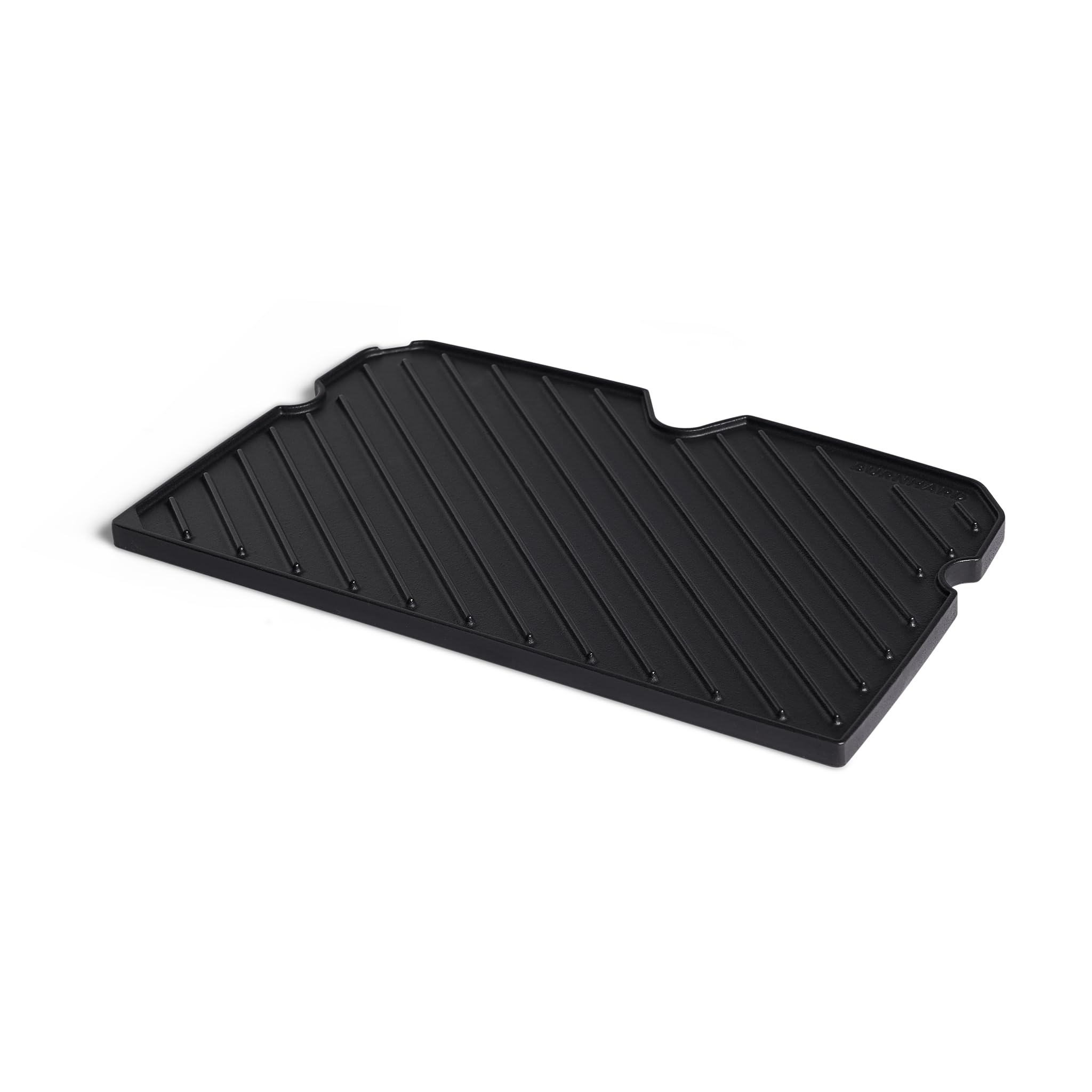 BURNHARD® Grillplatte Gusseisen beidseitig, für Gasgrill WAYNE 2-Brenner | glatt & geriffelt | BBQ Wendeplatte emailliert | Antihaft-Grillpfanne mit Fettablauf