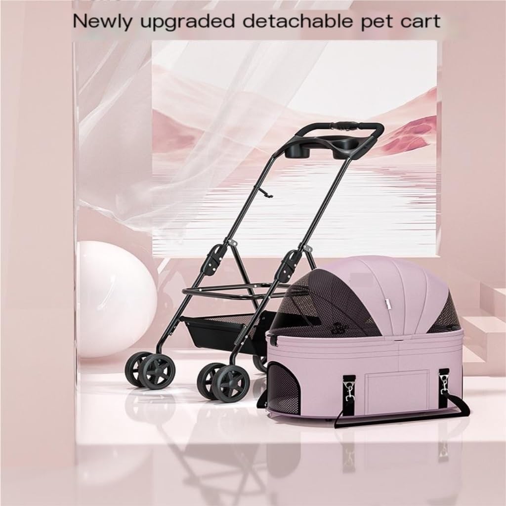 Passeggino per animali domestici, borsa separata universale per animali domestici, passeggino universale pieghevole da viaggio per cani (nero)